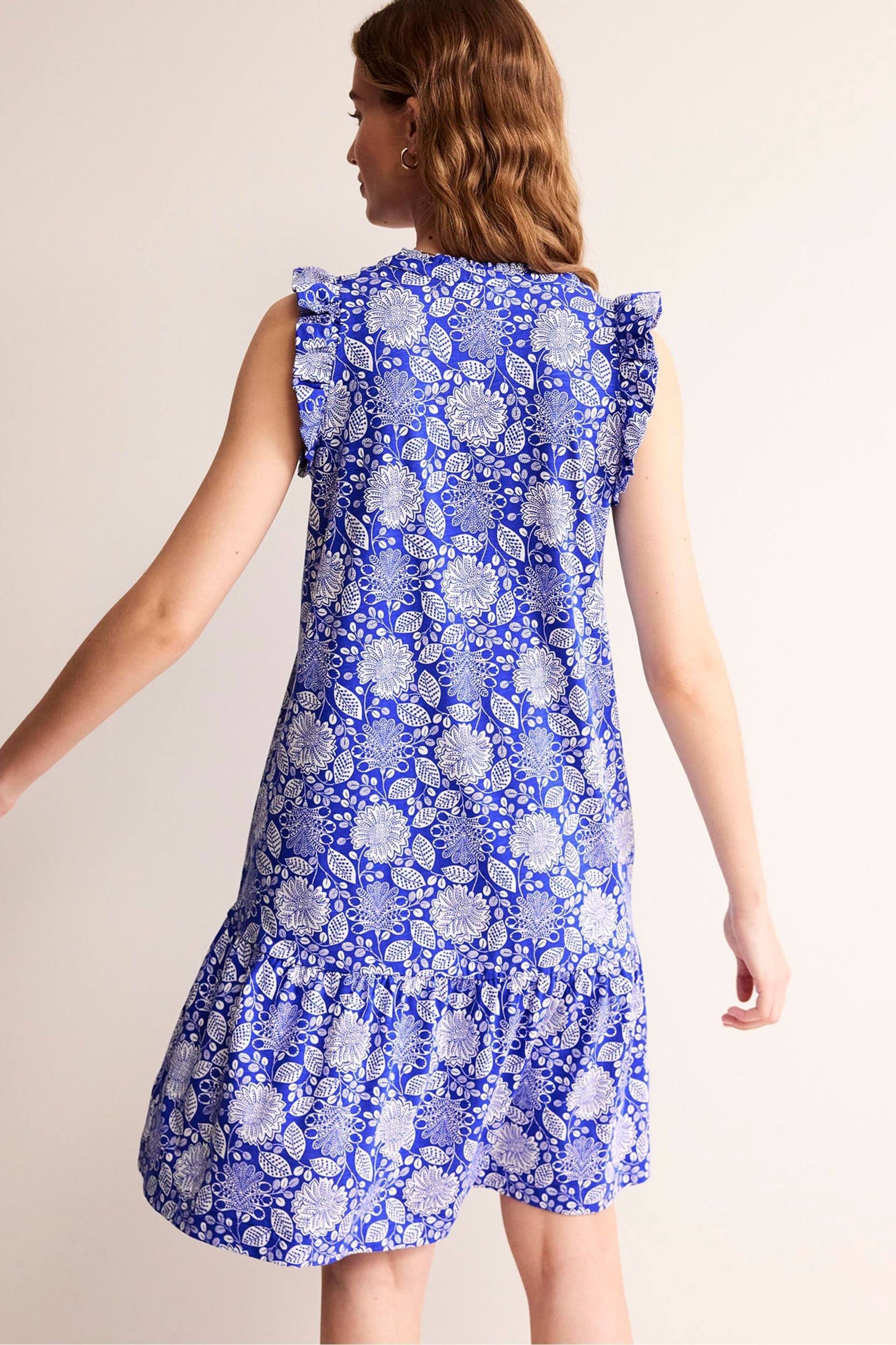 Boden Blue Daisy Jersey Short Tier Dress - Image 3 of 6