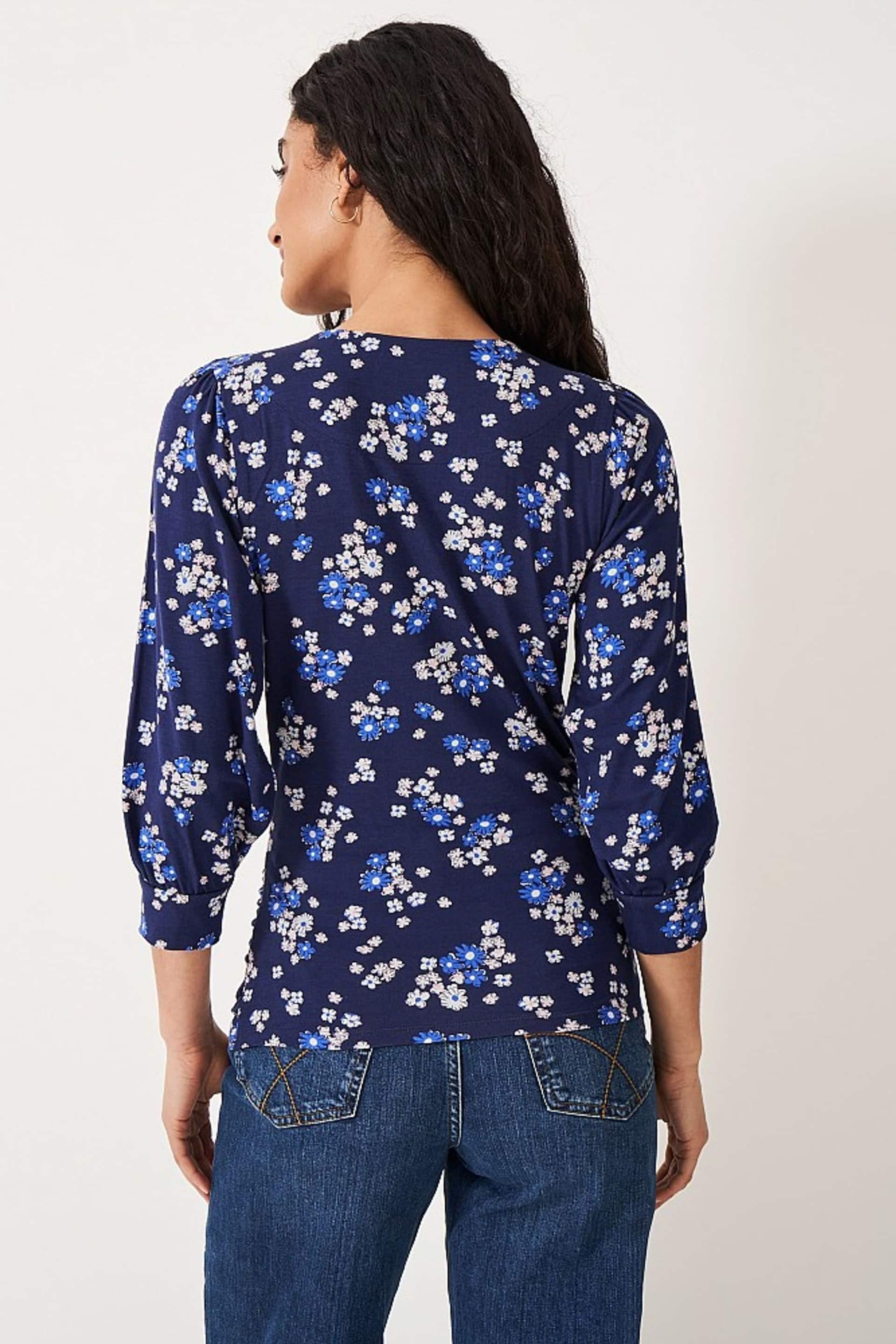 Crew Clothing Floral Jersey Wrap Top - Image 3 of 4