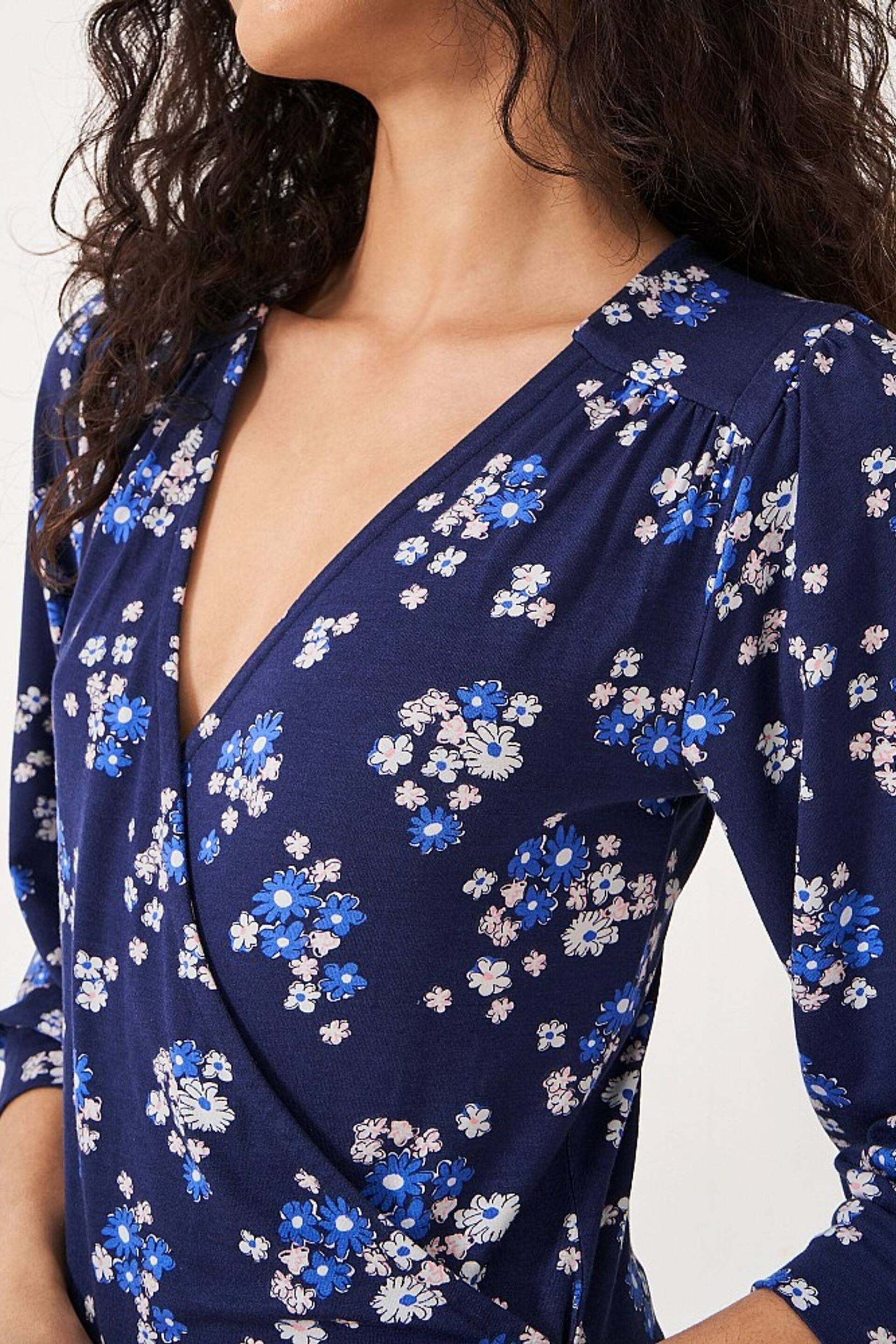 Crew Clothing Floral Jersey Wrap Top - Image 4 of 4