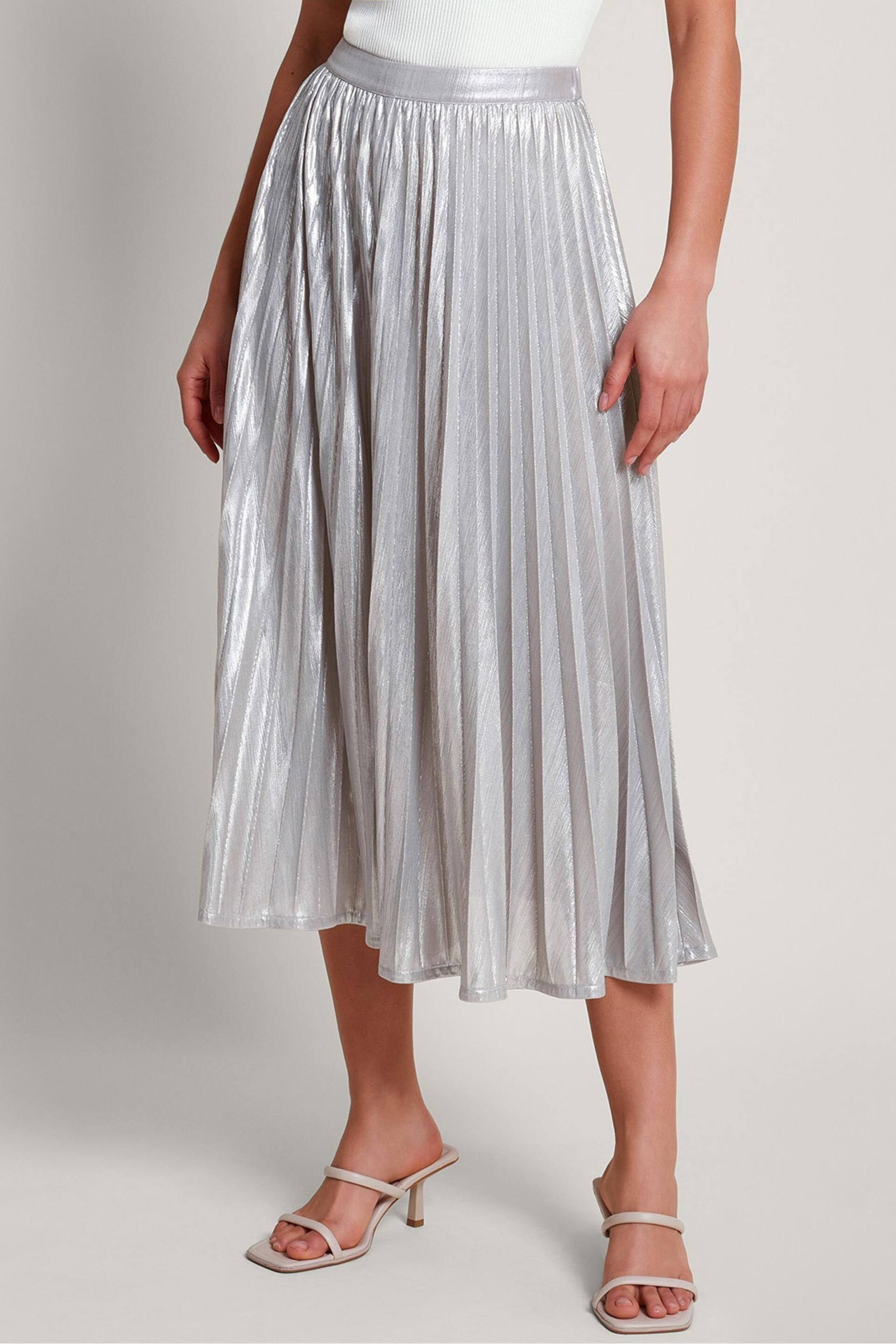 Monsoon Silver Mia Pleated Skirt - Image 3 of 4