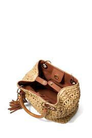 Dune London Natural Deltaz Wooden Handle Raffia Grab Bag - Image 7 of 8