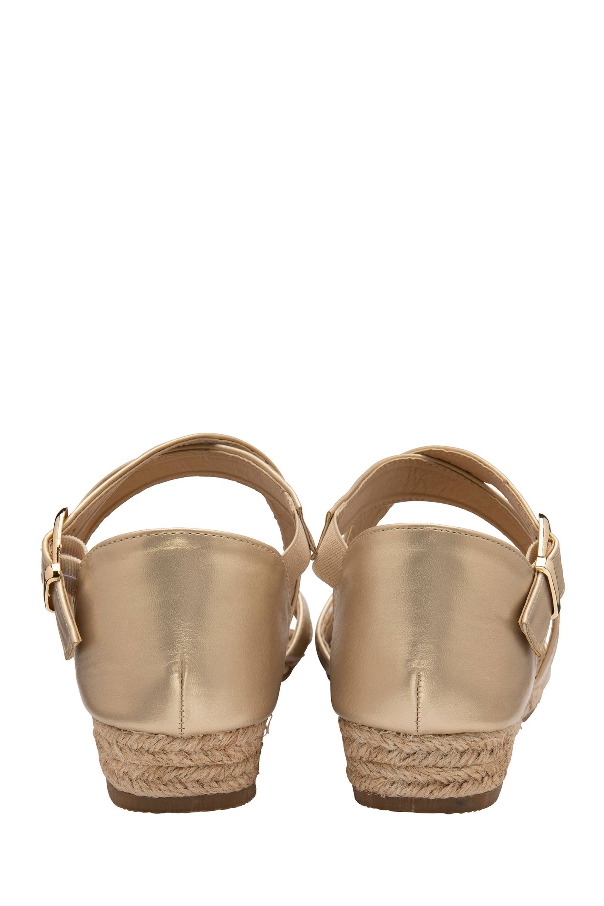 Dunlop Gold Wedges Open Toe Sandals - Image 3 of 4
