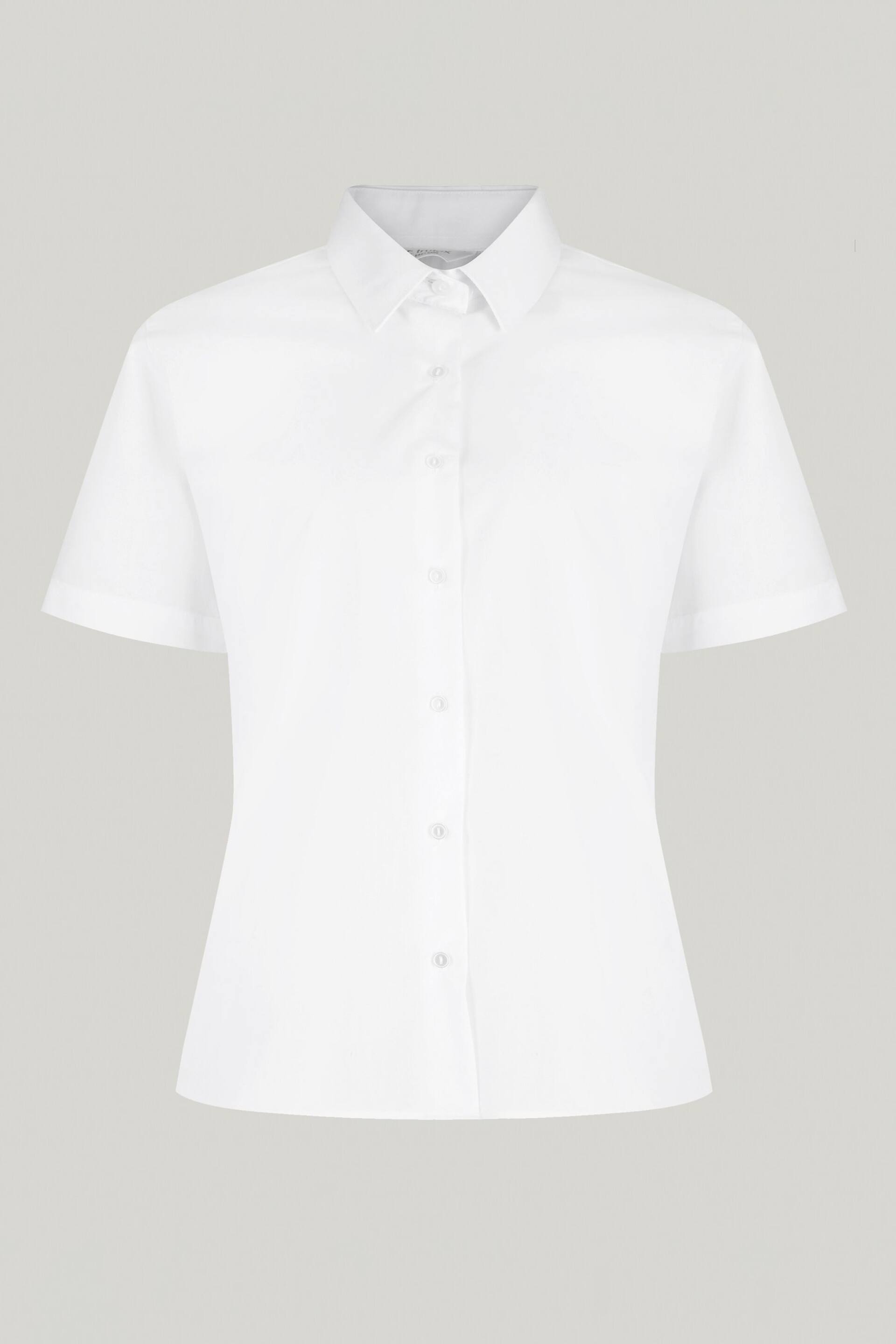 Trutex White Regular Fit Short Sleeve 2 Pack School Shirts - Image 6 of 7