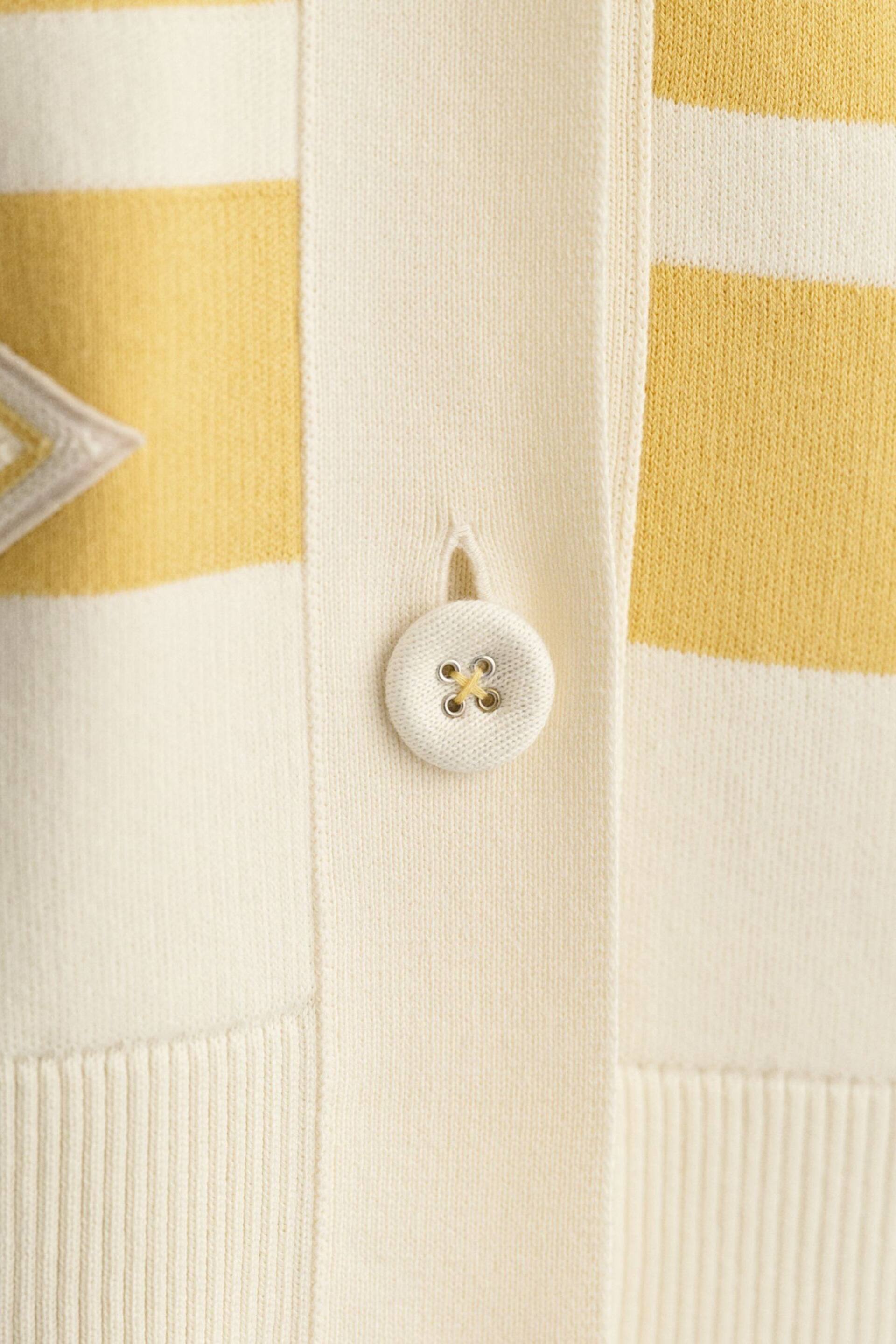 GANT Cream Varsity V-Neck Cardigan - Image 7 of 7