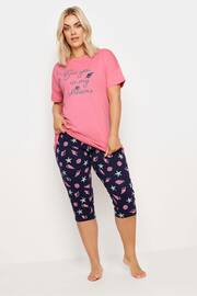 Yours Curve Pink 'Sea You In My Dreams' Pyjama Set - Image 1 of 5