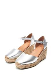 Moda in Pelle Gialla Square Toe Espadrille Wedges - Image 1 of 4