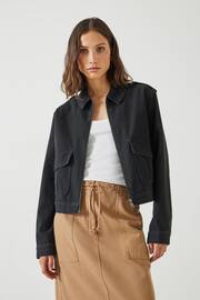 Hush Black Laurie Zip-Up Utility Jacket - Image 1 of 5