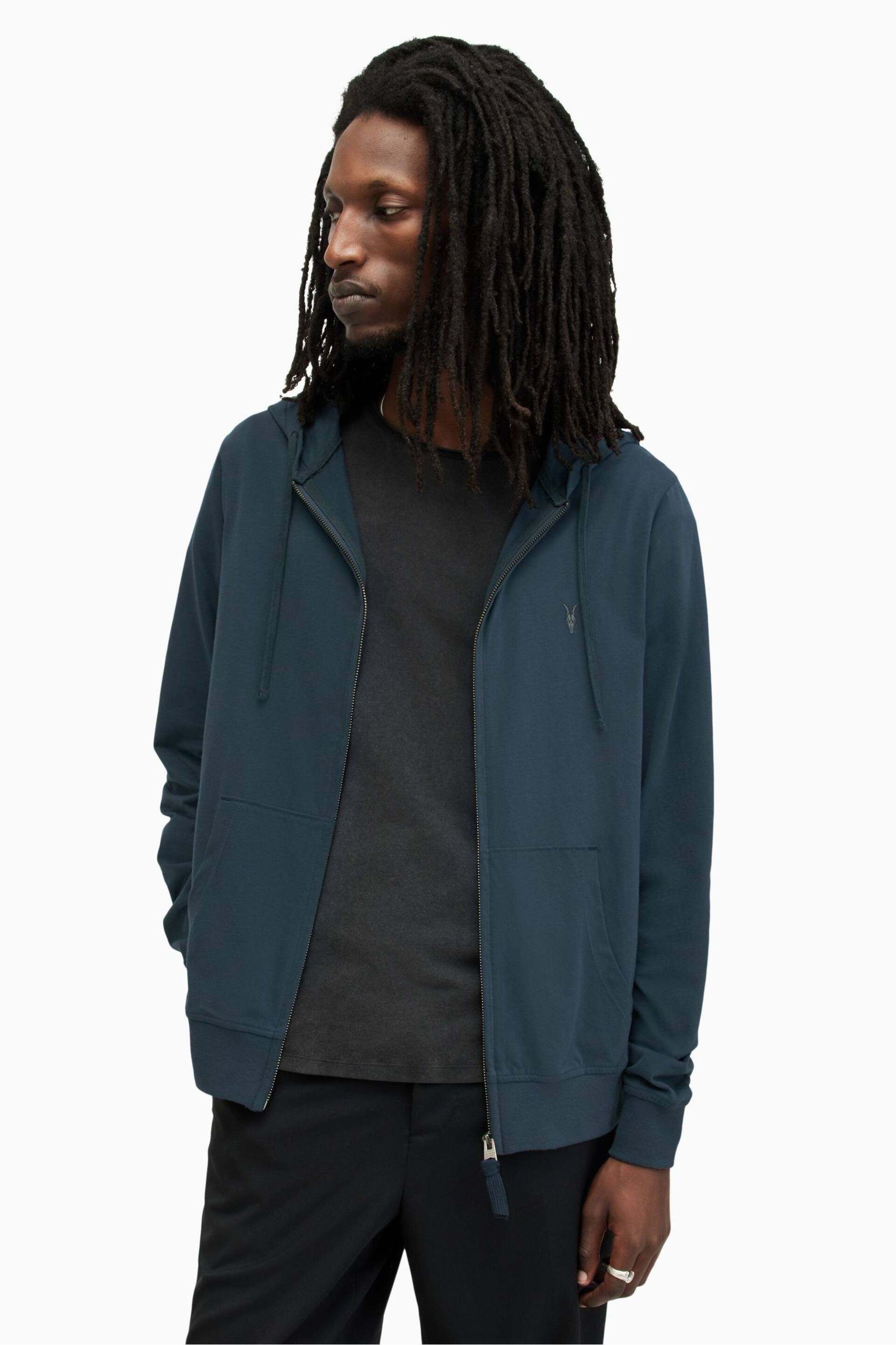 AllSaints Blue Brace Hoodie - Image 1 of 5