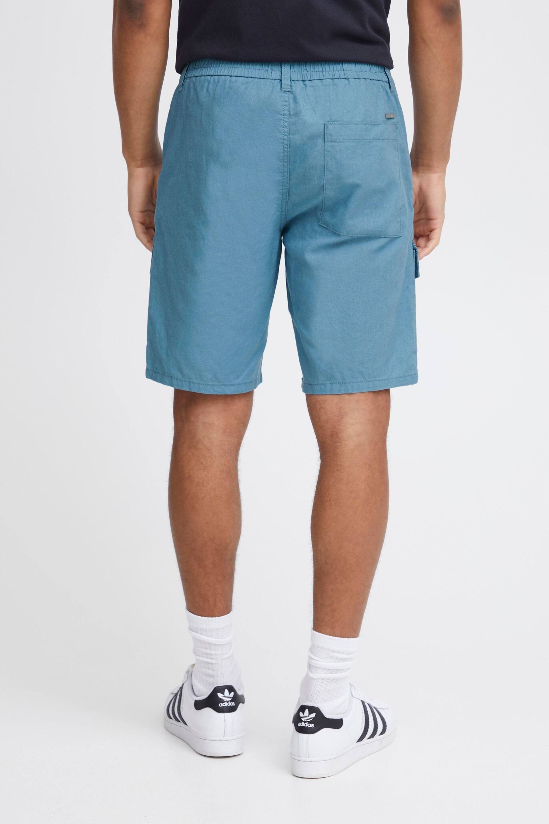Blend Blue Linen Cargo Shorts - Image 2 of 5