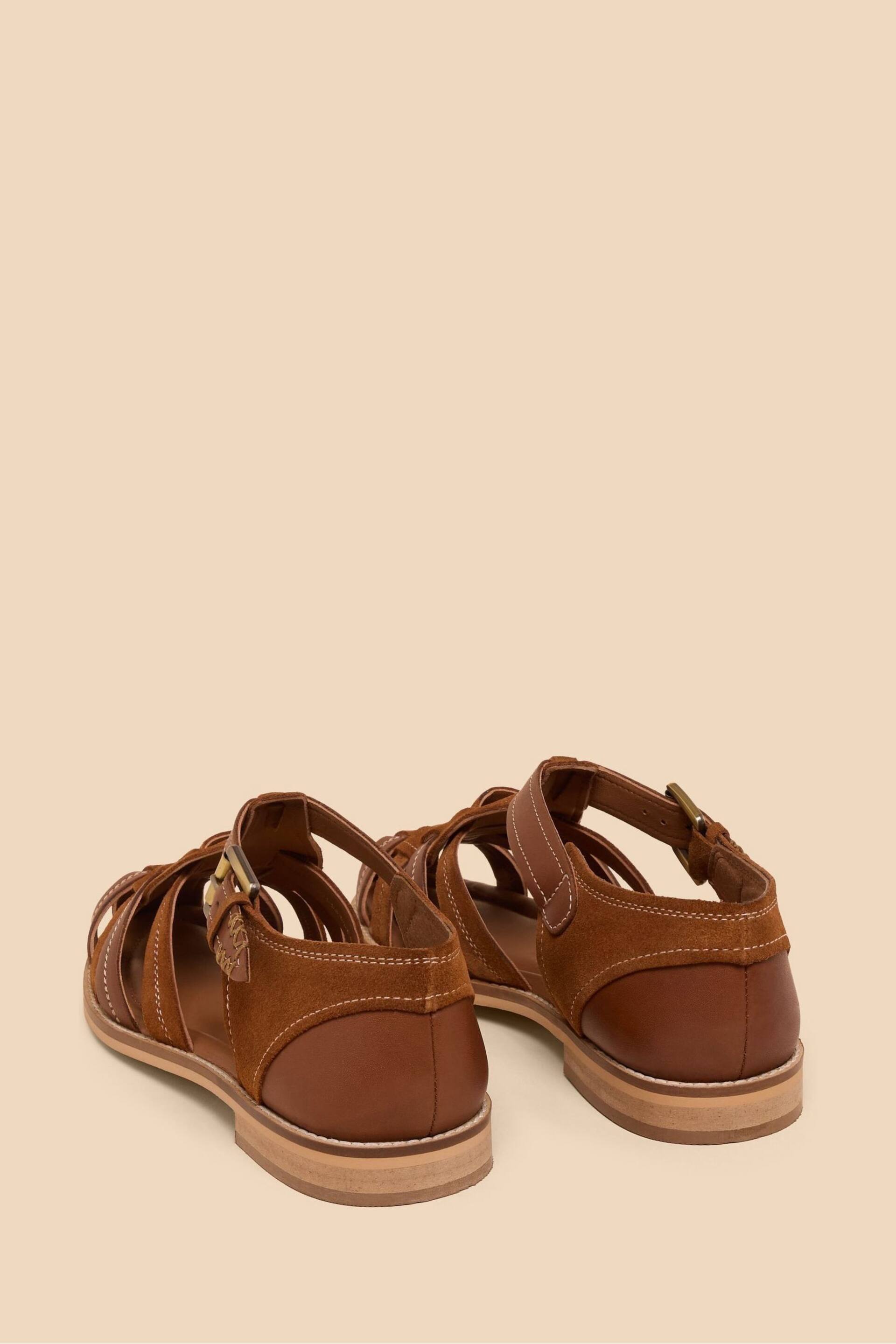 White Stuff Brown Floral Leather Fisherman Sandals - Image 3 of 4