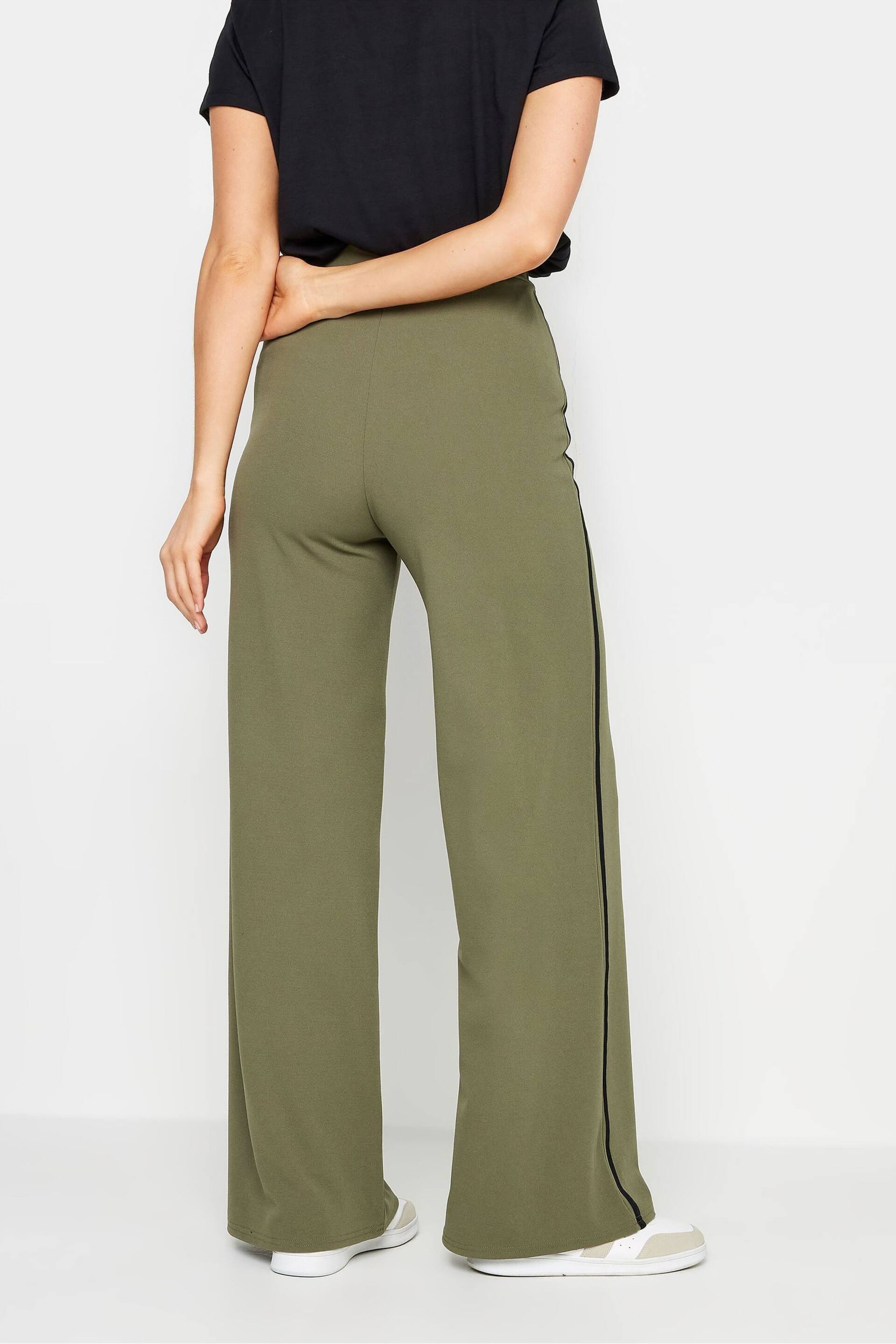 Long Tall Sally Green Side Stripe Wide Leg Trousers - Image 3 of 5