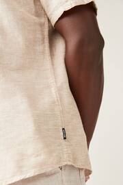 Only & Sons Grey Printed Linen Resort Shirt - Image 4 of 4