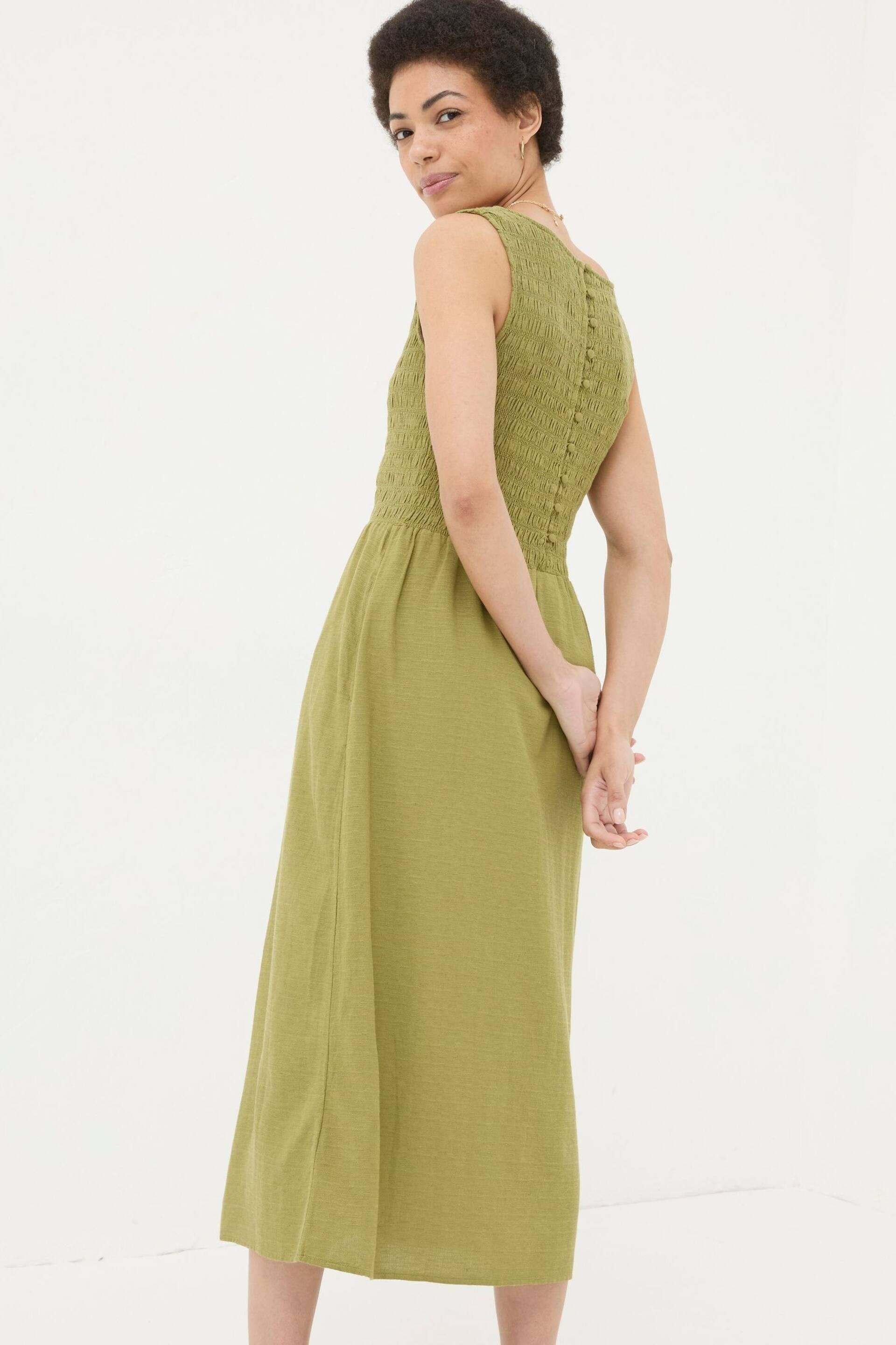 FatFace Green Aria Midi Dress - Image 2 of 5