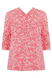 Live Unlimited Curve Red Sprig Print Cotton Slub Relaxed Tunic - Image 8 of 8