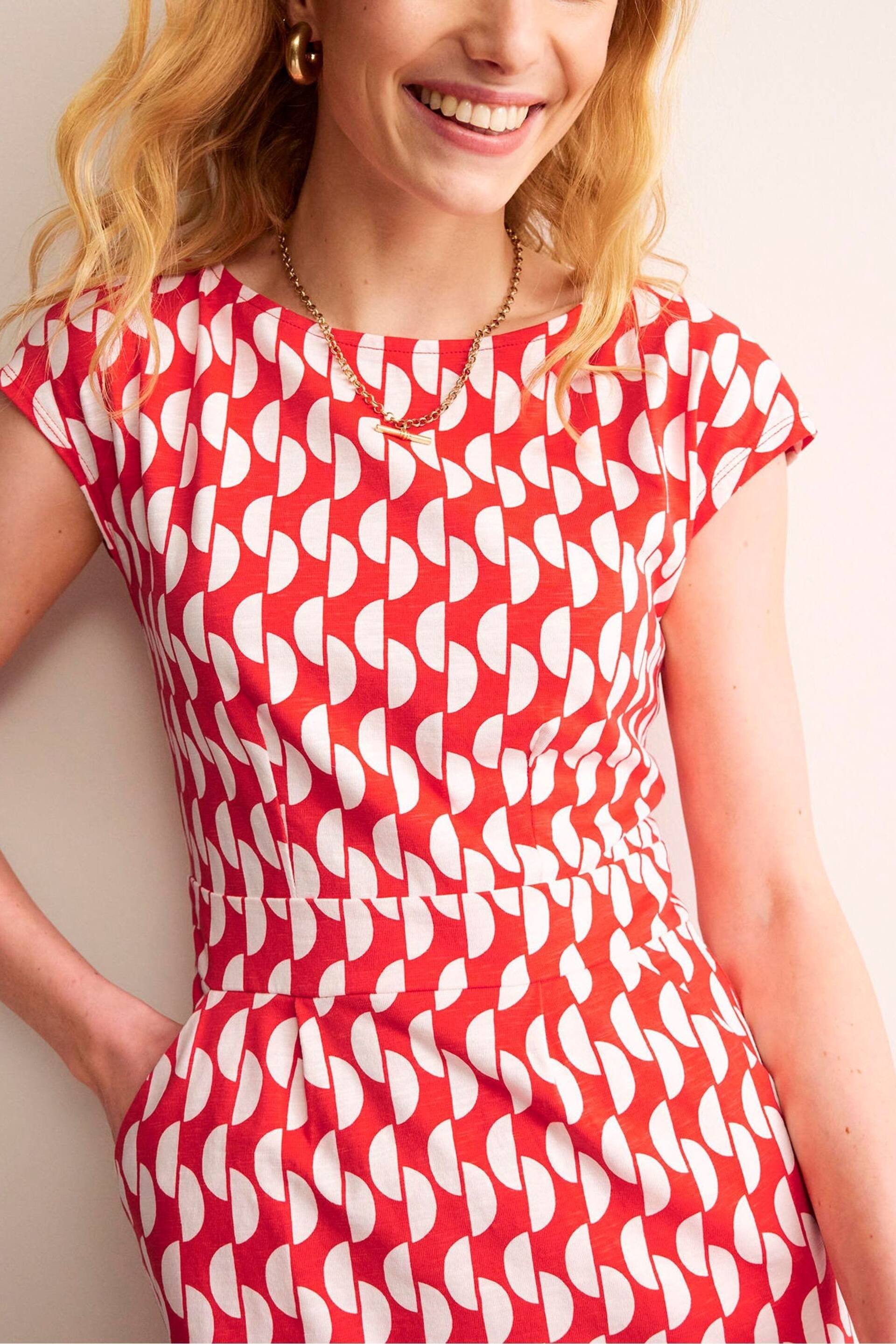 Boden Red Florrie Jersey Dress - Image 2 of 4