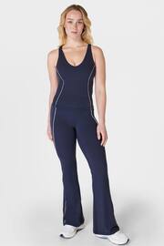 Sweaty Betty Navy Blue Supersoft Picot Lace Strappy Bra Tank Top - Image 4 of 7