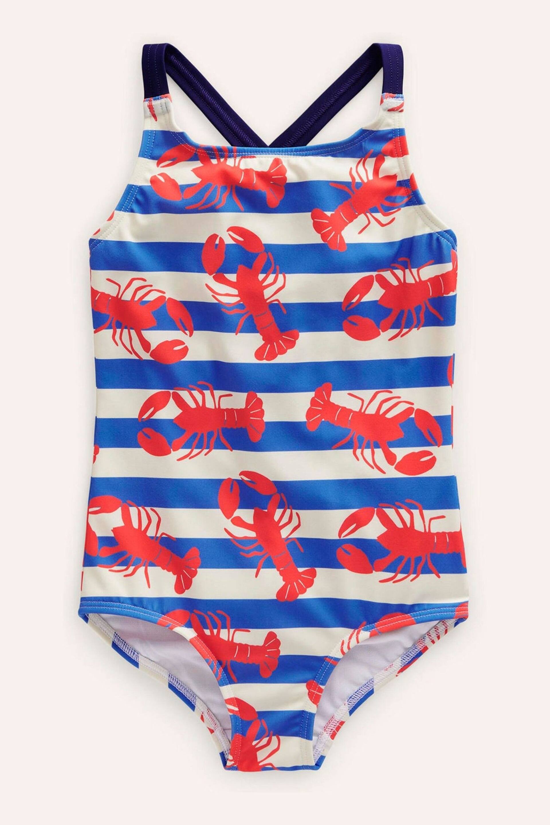 Boden Pink Cross-Back Printed Swimsuit - Image 1 of 3