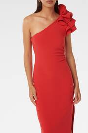 Forever New Red Celeste One Shoulder Ruffle Bodycon Dress - Image 4 of 6