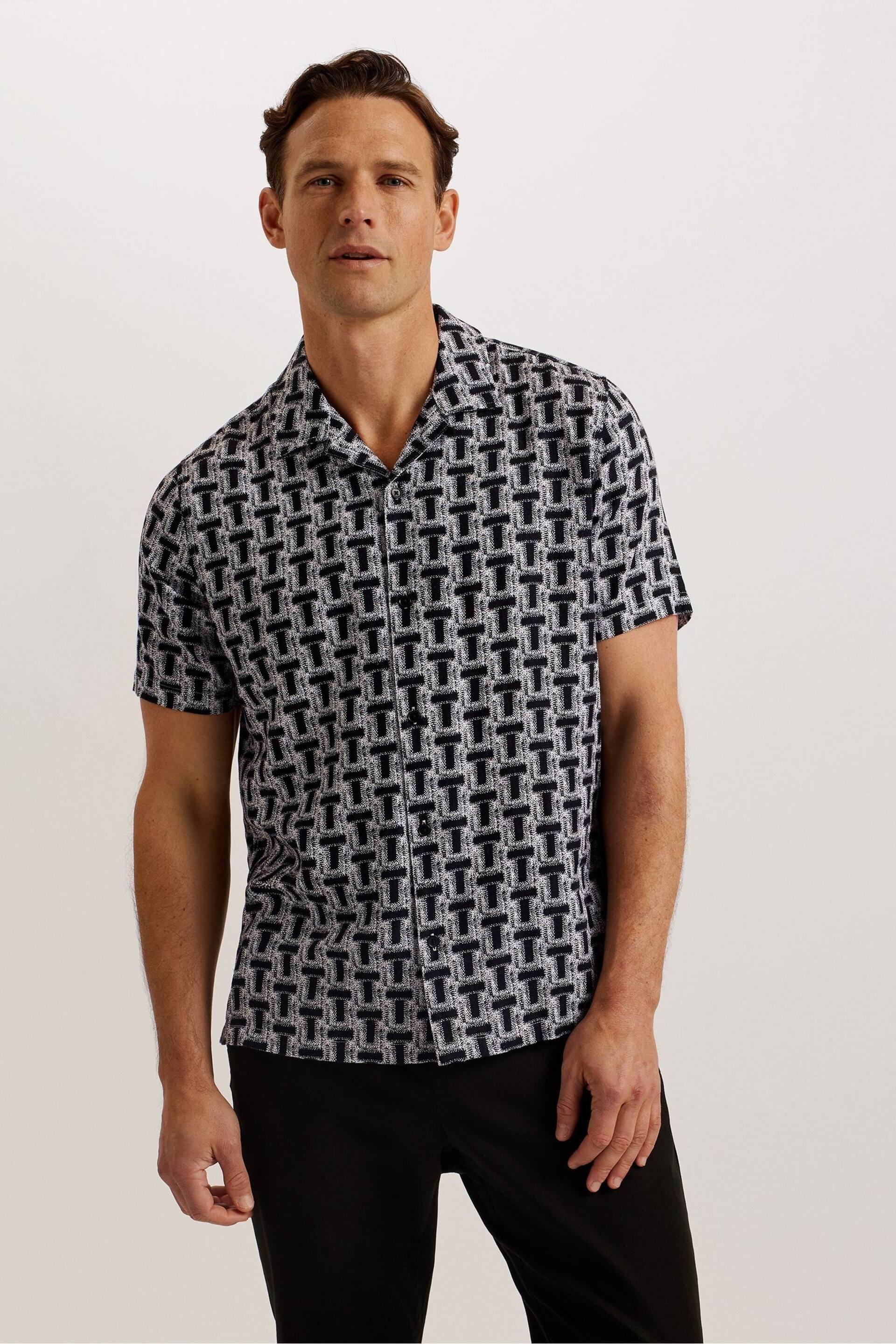 Ted Baker Black Rhin T Geo Print Shirt - Image 1 of 6