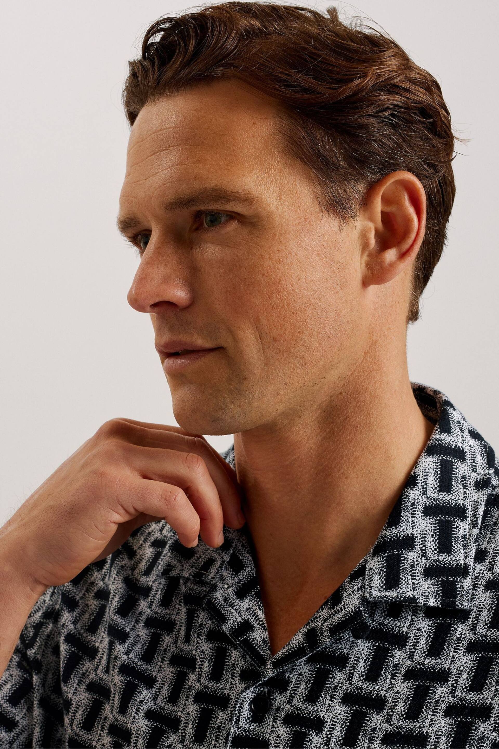 Ted Baker Black Rhin T Geo Print Shirt - Image 2 of 6