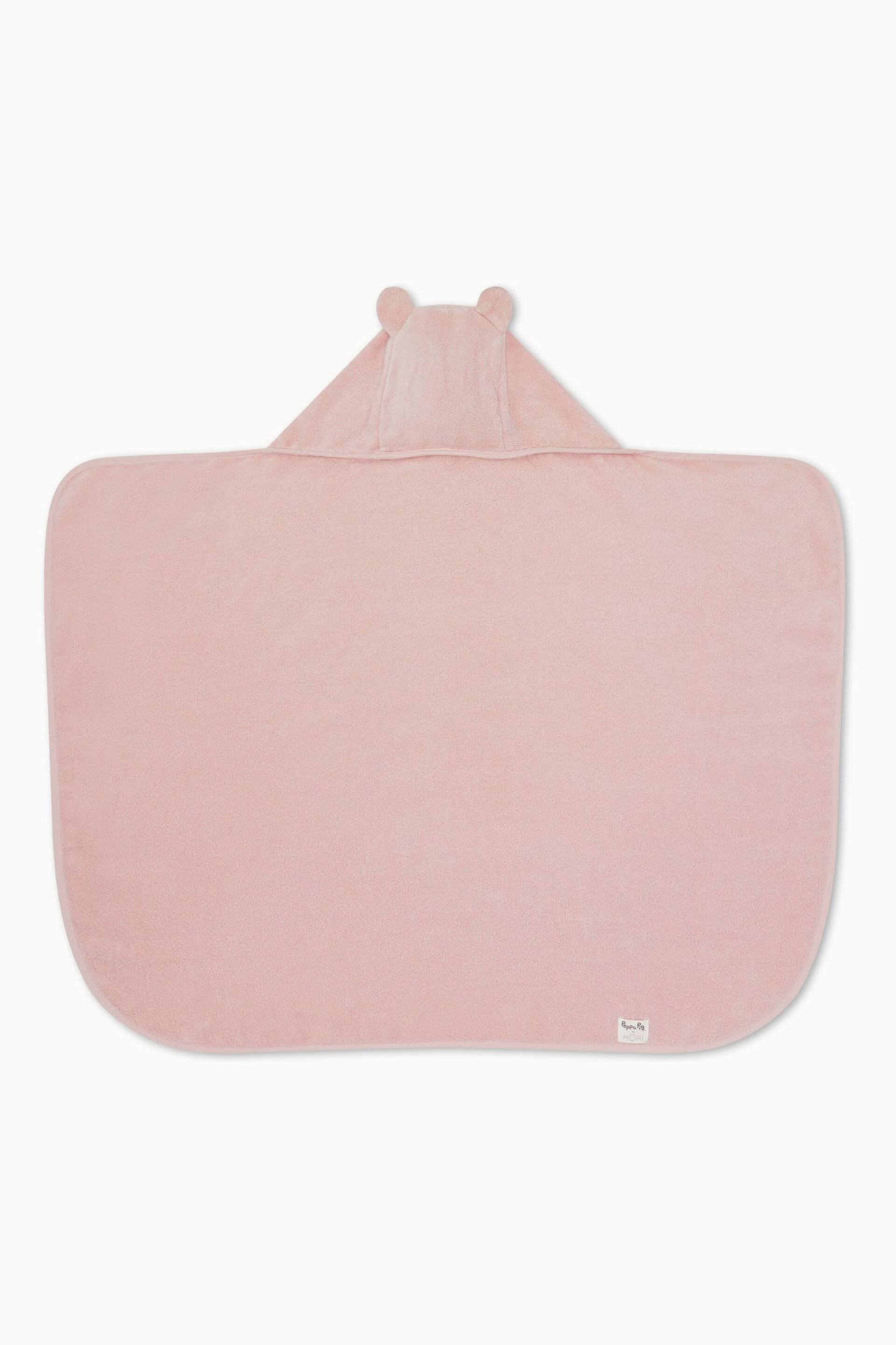 MORI Kids Pink 100% Cotton Peppa Pig Hooded Towel - Image 3 of 3