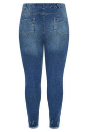 Yours Curve Blue YoursJenny Rip Knee Jeggings - Image 4 of 4