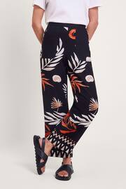 Monsoon Black Print Carlotta Trousers - Image 1 of 5