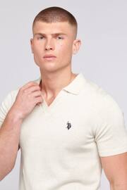 U.S. Polo Assn. Mens Regular Fit Combed Cotton Cream Polo Shirt - Image 3 of 4