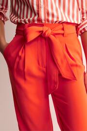 Boden Red Tapered Tie Waist Trousers - Image 2 of 5