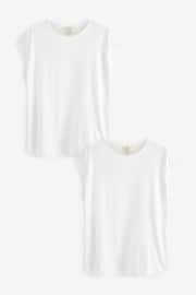 River Island White 2 Pack Rib Cuff T-Shirt - Image 1 of 9