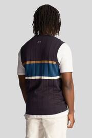 Lyle & Scott Blue Volley Stripe Knitted Vest - Image 2 of 5