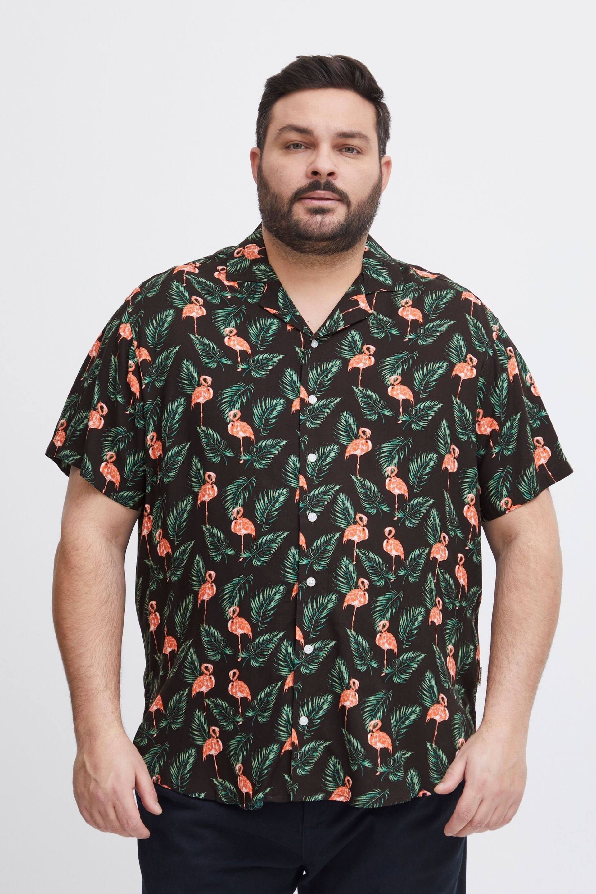 Blend Black Printed Short Sleeve Shirt - Image 1 of 5