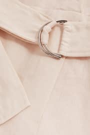 Reiss Pink Selina Linen Belted Playsuit - Image 5 of 5