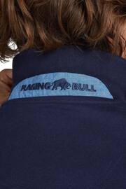 Raging Bull Blue 100% Cotton Patch Jersey Polo Shirt - Image 5 of 8