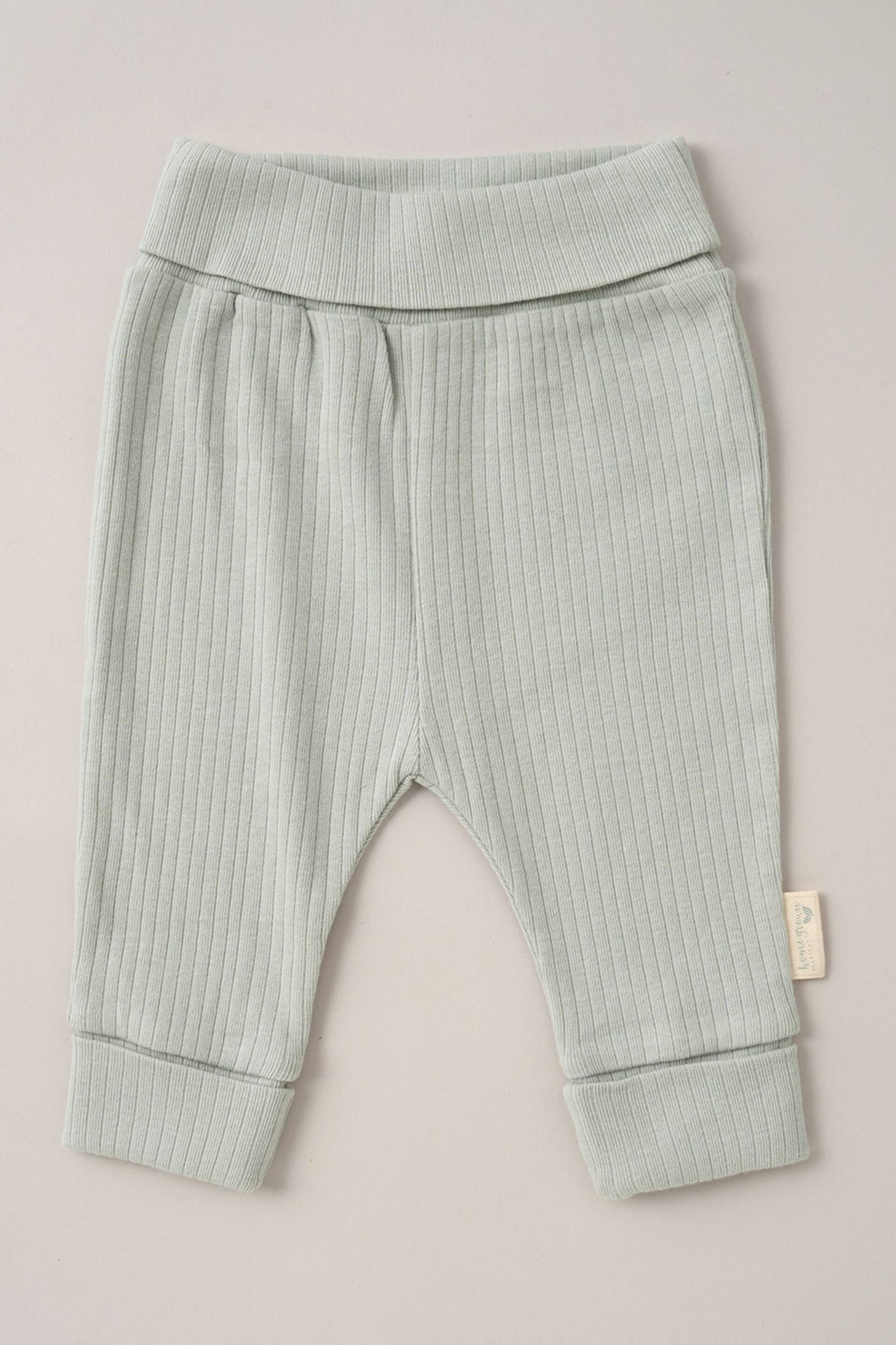 Homegrown Green 3 Piece Ribbed Bodysuit Joggers And Bear Hat Set - Image 2 of 5