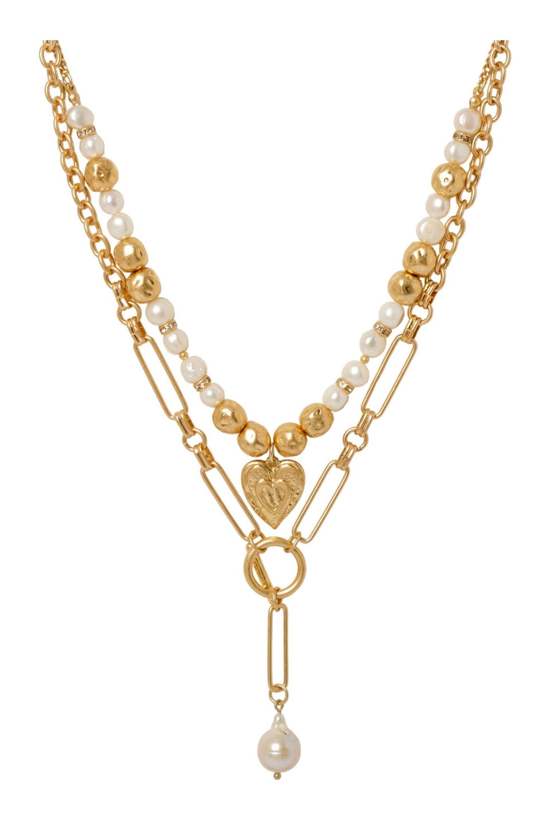 Bibi Bijoux Gold Pearl Elegance Real Pearl Layered Necklace Set - Image 2 of 4
