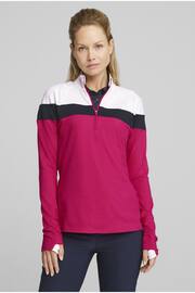 Puma Pink Womens Golf Lightweight Quarter-Zip Top - Image 1 of 5