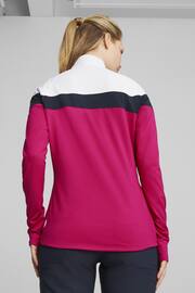 Puma Pink Womens Golf Lightweight Quarter-Zip Top - Image 3 of 5