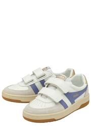 Gola White/Lavender/Gold Kids Hawk Strap PU Trainers - Image 2 of 4