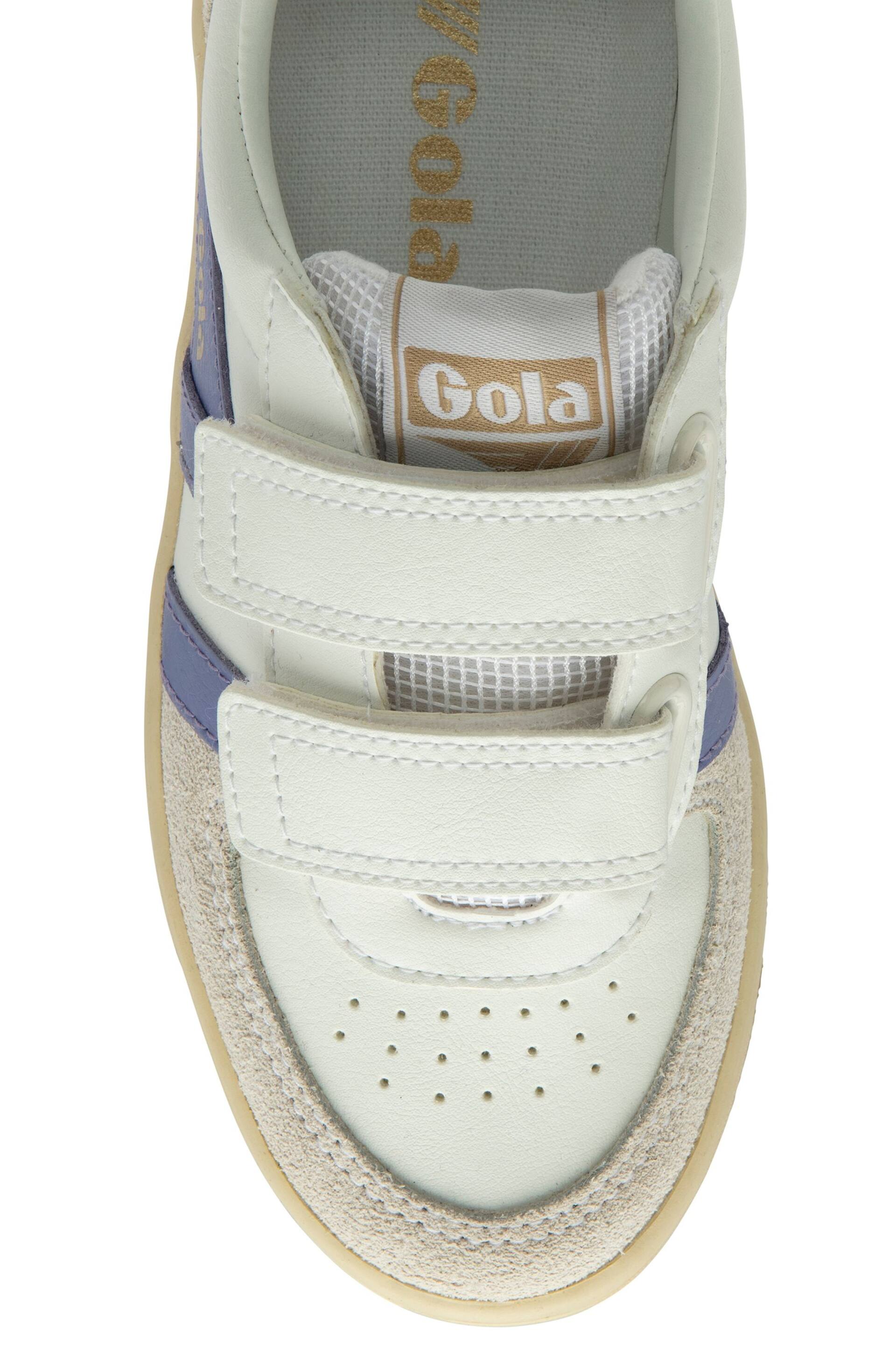 Gola White/Lavender/Gold Kids Hawk Strap PU Trainers - Image 4 of 4