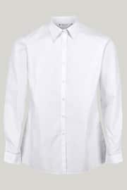 Trutex White Regular Fit Long Sleeve 3 Pack School Shirts - Image 6 of 7