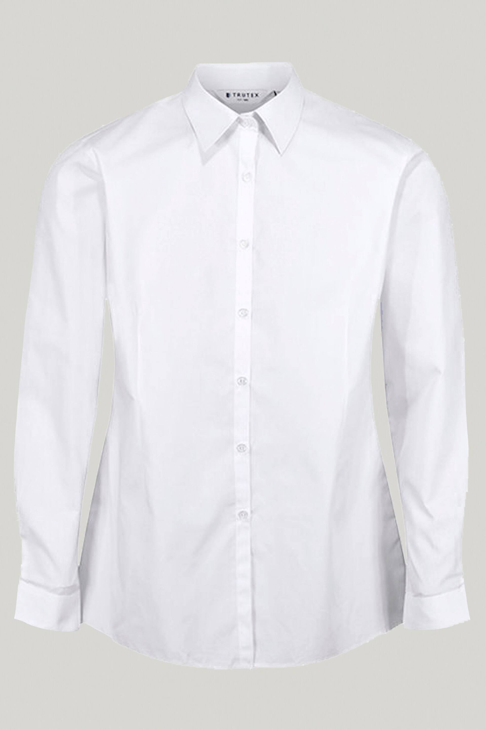 Trutex White Regular Fit Long Sleeve 3 Pack School Shirts - Image 6 of 7