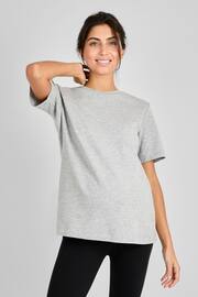 JoJo Maman Bébé Marl Grey Oversized Boyfriend Maternity T-Shirt - Image 1 of 4