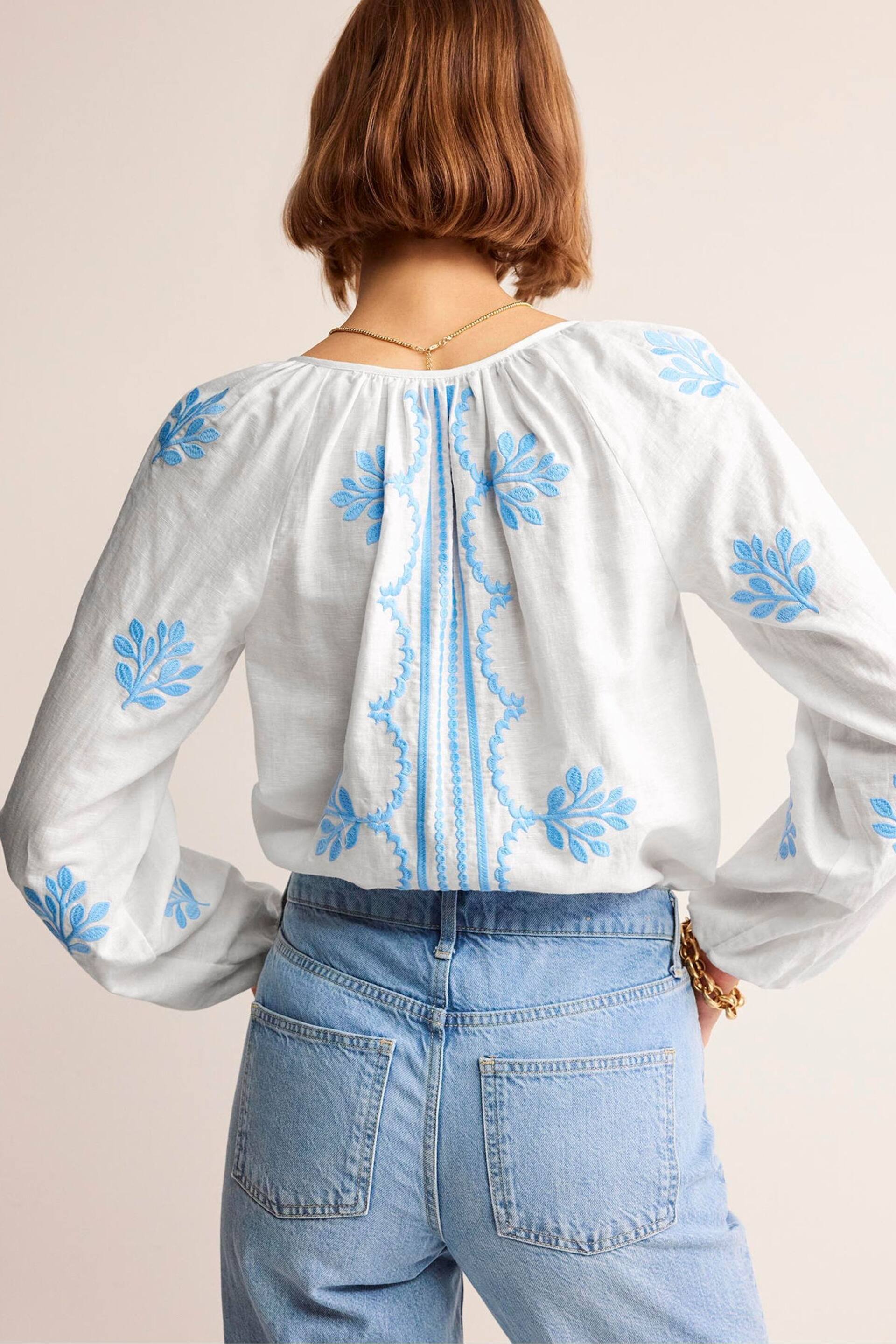 Boden White Serena Embroidered Blouse - Image 3 of 5