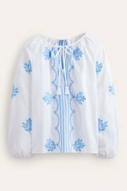Boden White Serena Embroidered Blouse - Image 5 of 5