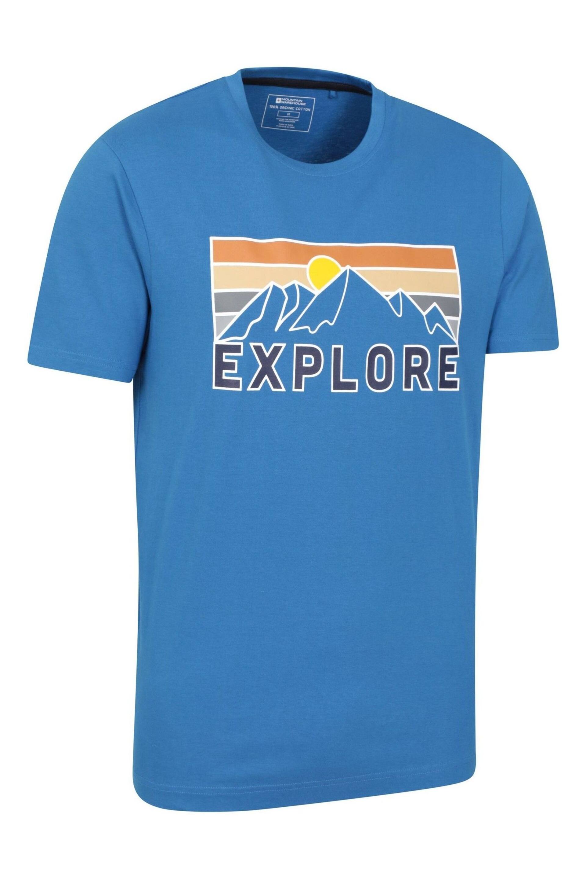 Mountain Warehouse Blue Explore Mens Organic T-Shirt - Image 2 of 5