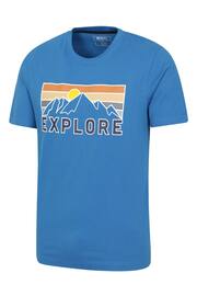 Mountain Warehouse Blue Explore Mens Organic T-Shirt - Image 3 of 5