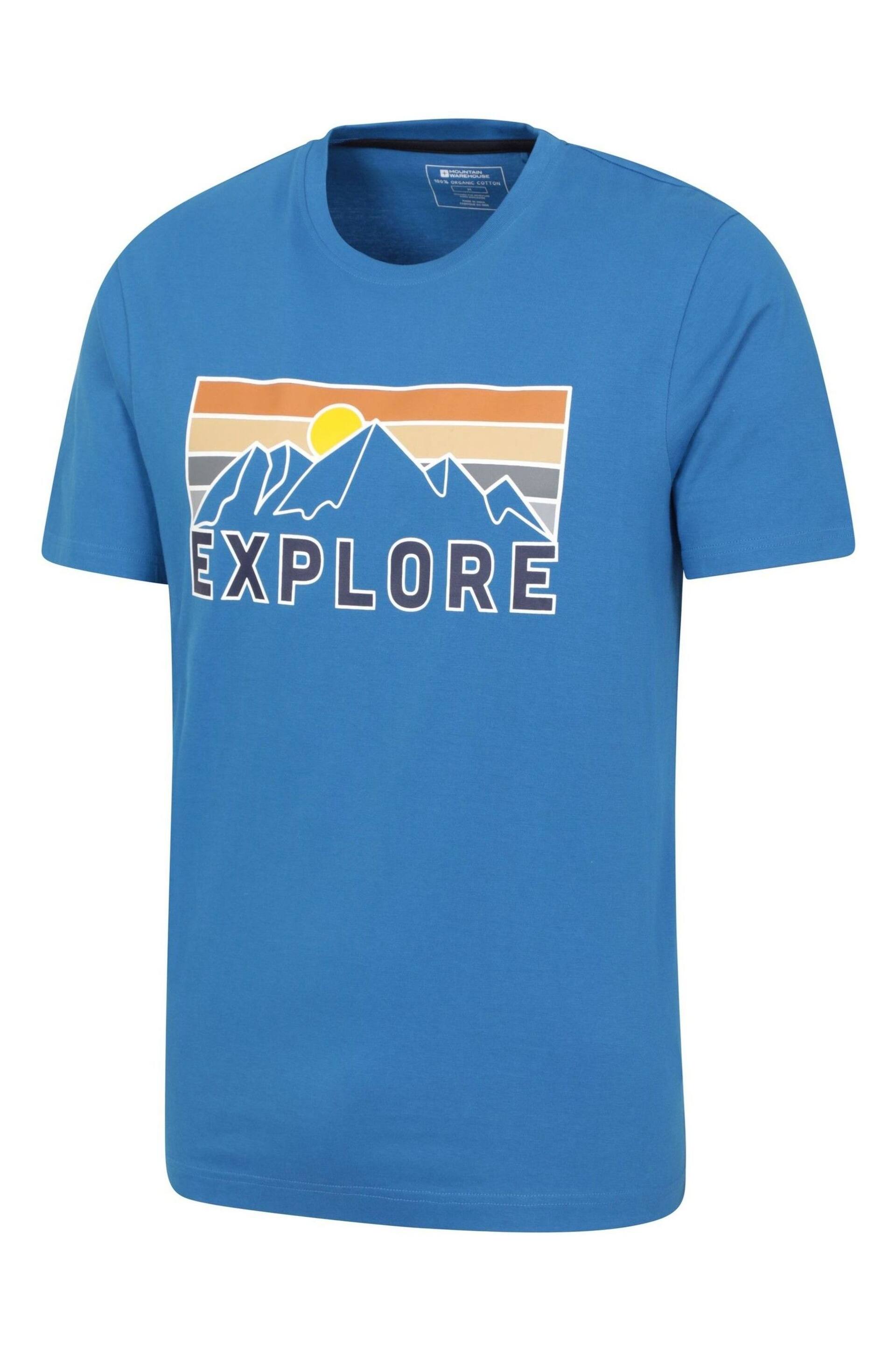 Mountain Warehouse Blue Explore Mens Organic T-Shirt - Image 3 of 5
