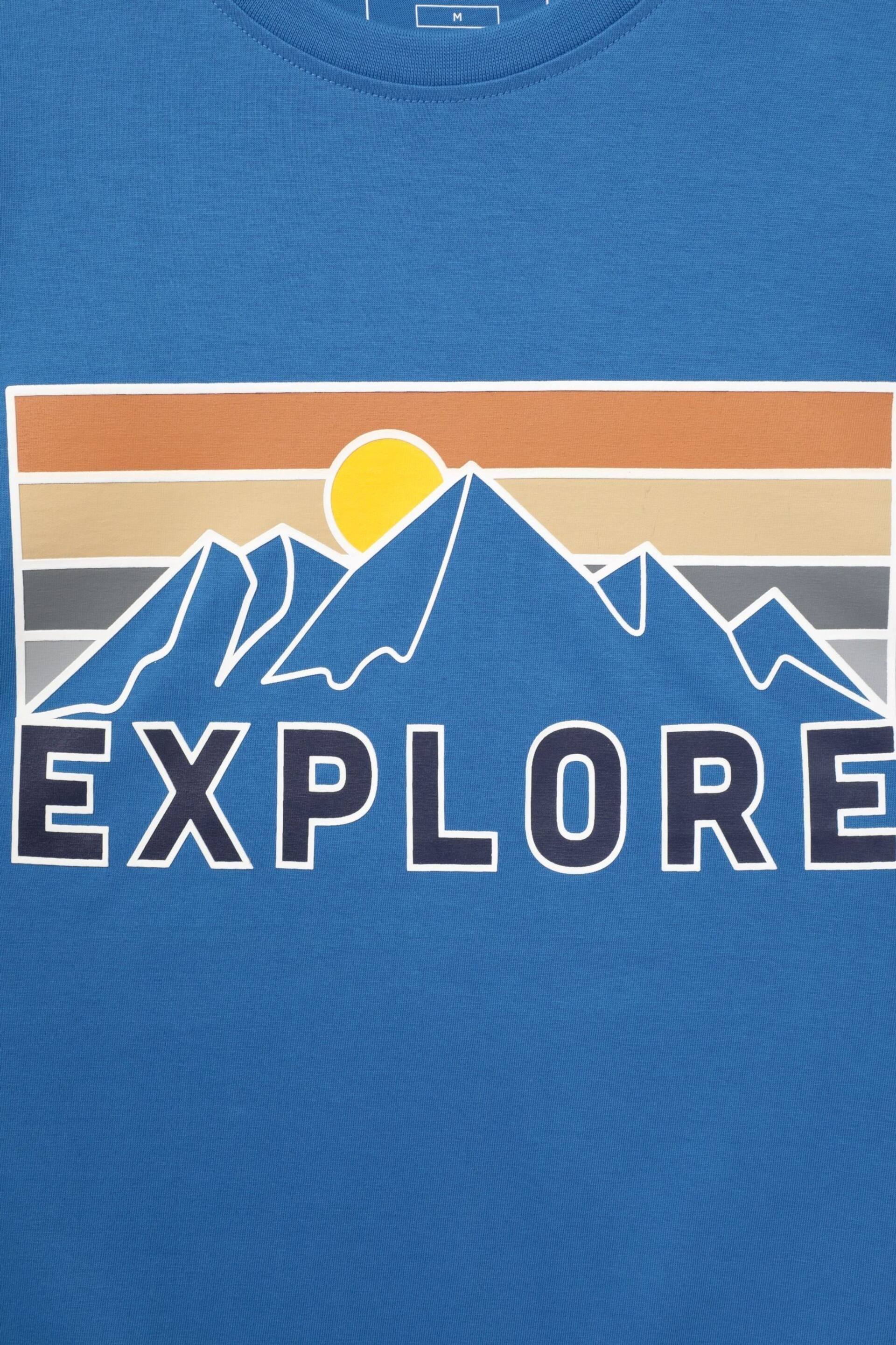 Mountain Warehouse Blue Explore Mens Organic T-Shirt - Image 4 of 5