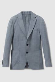 Reiss Soft Blue Aphrodite Single Breasted Blazer With Cotton - Image 2 of 7